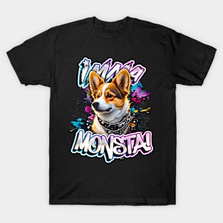 Imma Monsta! CORGI | Blacktee | by Asarteon T-Shirt